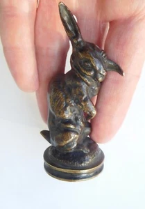 19th Century French Small Bronze Hare Rabbit Sculpture Attrib Antoine Barye 🐇 - Picture 1 of 14