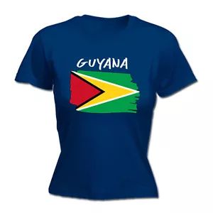 Guyana Country Flag Nationality Supporter Sports -  Womens T-Shirt Tshirt - Picture 1 of 7