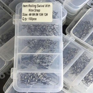 Fishing Rolling Connector Fishing Connector Swivels Interlock Pin Snap - Picture 1 of 15