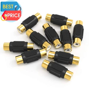 Confezione 10 Adattatore RCA Femmina Accoppiatore Audio Video Oro, per Phono, Speake - Foto 1 di 12
