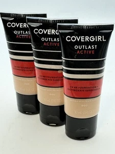 Covergirl Outlast Active 24hr Foundation + Sunscreen SPF 20 800 Fair Ivory x3 - Picture 1 of 3