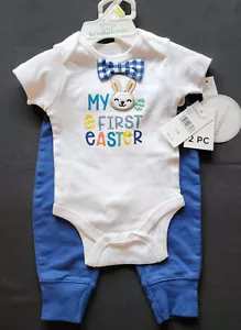 Koala Kids 2 Piece Outfit/Set Blue/White My First Easter Size 0 - 3 M - Picture 1 of 6