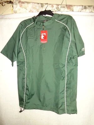 Pulôver verde masculino Rawlings 1/4 zíper beisebol softbol corta-vento tamanho médio (DC) - Imagem 1 de 4