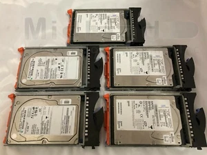 Lot of qty 5 IBM 32P0766, FC# 5207 2Gbps Fibre-Channel 146.8 GB 10K Disk w/brkt - Picture 1 of 2