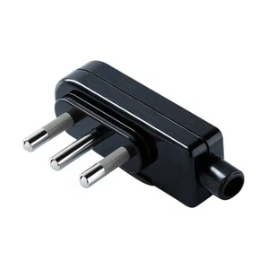 Italiana enchufe Plano 2P+T 10A SPA11 Negro Salida de cable 90° - Foto 1 di 1