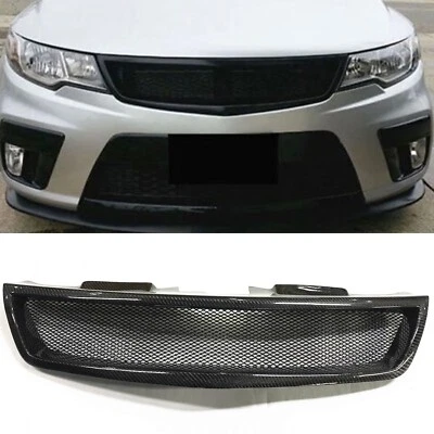 Front Bumper Grille Mesh Grill Cover For Kia Forte Forte5 2010-2013 Carbon Fiber Foto 1 de 4