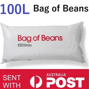 100L Bean Bag Refill White Beans Beads Filler Fillings Lounge Chair Stuffing NEW - Picture 1 of 8