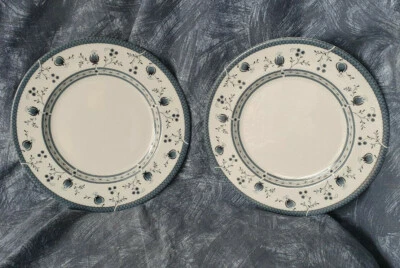 ROYAL DOULTON — T.C.1017 — CAMBRIDGE  — BLUE — x2 — 20 cm — 8"— SALAD PLATE - Image 1 of 4