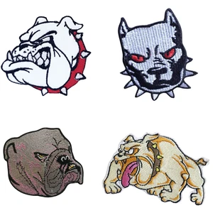 Lindo Precioso Animales Enojados Bulldog Hierro o Costura Parche Bordado - Imagen 1 de 6