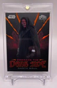 2024 Topps Chrome Black Star Wars Darth Maul /25 ED-6 Orange Refractor RARE - Picture 1 of 3