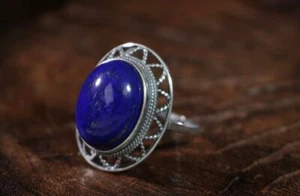 Lapis lazuli Antique SLIVER Ring - Picture 1 of 2