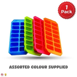 Silicone Soft Splash Ice Cube Tray Flexible With Various Colour 1PK - Picture 1 of 10