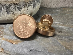 Antique Engraved Bird Lever Cuff Studs Cuff Buttons Cufflinks 1880’s - Picture 1 of 12