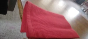 Toalla de cocina. Cheques tejidos, tejido de gofres, rojo. nuevo - Imagen 1 de 3