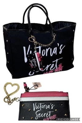 Victoria's Secret Tote Bag Shopper New York City Weekender Change Purse Clip NEW - Image 1 of 4