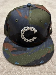 New Era 59fifty Crooks and Castles Camo Poly Cotton Blend Cap Size 7 1/8 - Picture 1 of 5