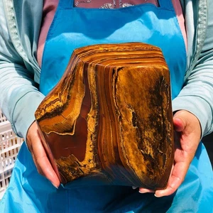 9.06LB Large Natural Tiger's Eye Stone Quartz Crystal Mineral Specimen Healing - Picture 1 of 15