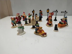 Christmas Village Figurines Lot Holiday Decorations Santa Cat Signs Doctor Small - Picture 1 of 23