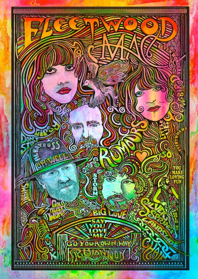 Fleetwood Mac - Rumours - Psychedelic - A4 Mini Print/Poster - Image 1 of 1