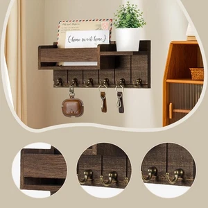 Key Holder Wall Mount Multipurpose Key Shelf for Hallway Entryway Farmhouse - Picture 1 of 7