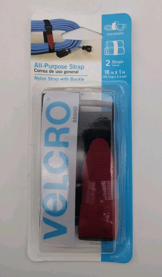 6 Velcro 90107 All Purpose Strap 18"L "W Adjustable Bundle Storage Black 2pk