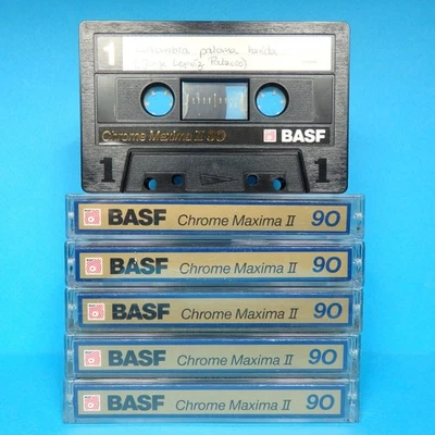 🙈 5x BASF Chrome Maxima II 90 * Type 2 * Cassettes Kassetten кассеты * 1988 - Image 1 of 4