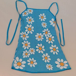 ZARA Dress Womens M Blue Floral DAISY Babydoll Fairy Whimsical Romantic Tie Back - Picture 1 of 16