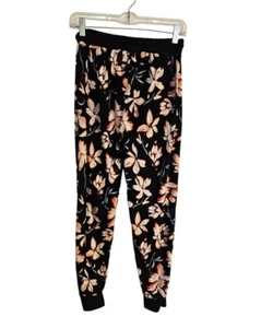 Indero jogger floreale taglia XL nero rosa coulisse elastico in vita - Foto 1 di 7