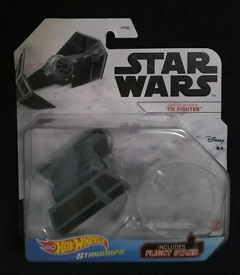 Hot Wheels Star Wars Darth Vader’s Tie Fighter Disney Mattel New - Image 1 of 4