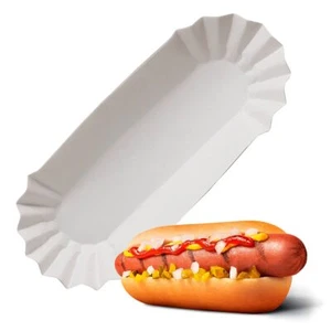 50 Pack Hotdog Serving Paper Tray Disposable Food Serving Tray for Party Takeout - Picture 1 of 9