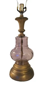 Murano Italian Glass Lamp Purple Spot Optic Vintage MCM purple Lilac - Picture 1 of 9