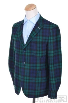 Blazer Abrigo Deportivo Chaqueta GANT RUGGER Tartán Azul Verde Cuadros Lana - 42 S Foto 1 de 4