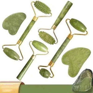 Rodillo masajeador facial Gua Sha tienda de jade rodillo raspador masaje para gou facial... - Imagen 1 de 9