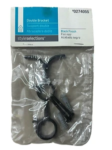 Style Selection Double Bracket Black Finish for 5/8" rods - Picture 1 of 2