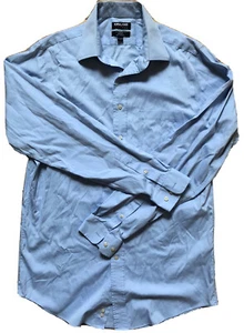Men's Kirkland Signature Tailored Fit Button Down Dress Shirt Large Light Blue - Picture 1 of 9