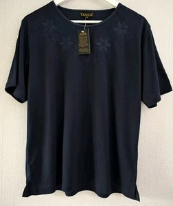 NEU Tiana Damen T-Shirt Gr. S/M dunkelblau Blumen Stickerei Kurzarm  - Bild 1 von 8