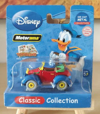 313 Paperino Disney Motorama Topolino Modellino Auto Scala 1:64 Die Cast Metal - Immagine 1 di 2