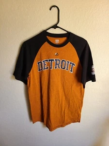 Detroit Tigers MLB Majestic Retro Cooperstown Collection Orange T-Shirt Medium M - Bild 1 von 4