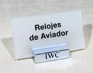 IWC Relojes de Aviador Ventana Tienda Dispensador Pantalla Placa FABRICANTE DE EQUIPOS ORIGINALES/ - Imagen 1 de 3