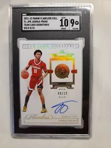 JOSHUA PRIMO 2021 Panini Flawless Rookie Auto /10 Gold Team Logo SGC 9 - Picture 1 of 2