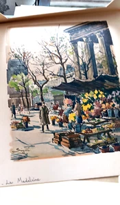 Seguie Watercolor "La Madeleine" Signed 1869-1903 Hallmarked 17x14" Original - Picture 1 of 7