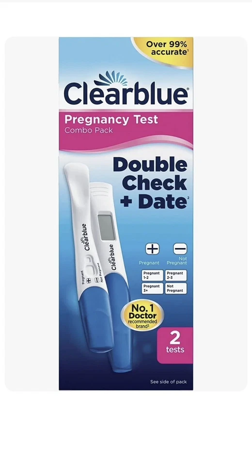 Clearblue Pregnancy 2xTest Double-Check Date Combo Pack, Result As Fast As 1 Min