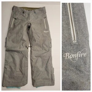 Bonfire Safari Insulated Ski Snowboard Pants Womens Medium Cargo Gray - Picture 1 of 14