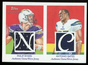 Philip Rivers Antonio Gates 2009 Topps National Chicle Game Used Jersey 20/25 - Picture 1 of 2