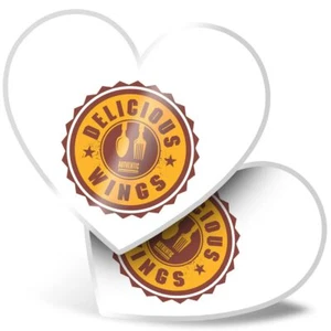 2 x Stickers Coeur 15 cm - Ailes Délicieuses authentiques à emporter #7002 - Photo 1/8