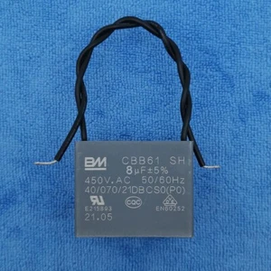 1pc CBB61 8uF 450V AC 2 wire BM Capacitor for Motor Start Fan Ceiling Motor - Picture 1 of 4