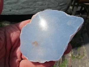 Angelite Crystal semi polished stone celestite angelic healing natural Slice - Picture 1 of 24
