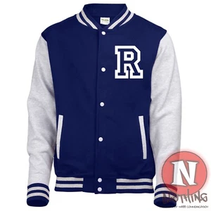 Varsity Jacket personalised printed kids top custom print initial/name - Picture 1 of 14