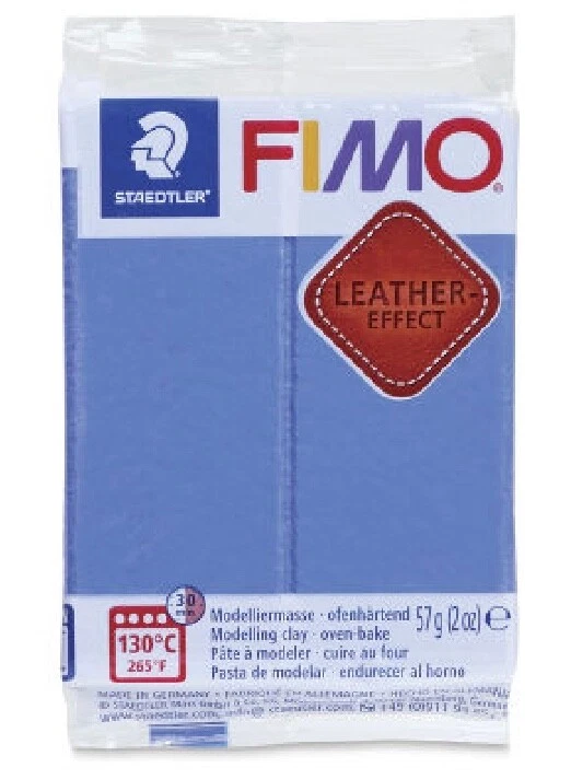 Arcilla polimérica efecto cuero FIMO, 2 OZ., índigo Foto 1 de 1