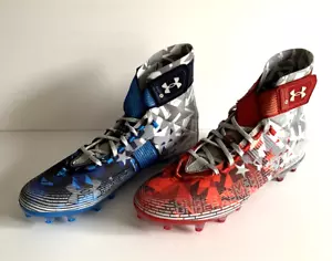 Under Armour Highlight MC Mens 3026340-100 Red Blue Football Cleats Size 11.5 - Picture 1 of 15